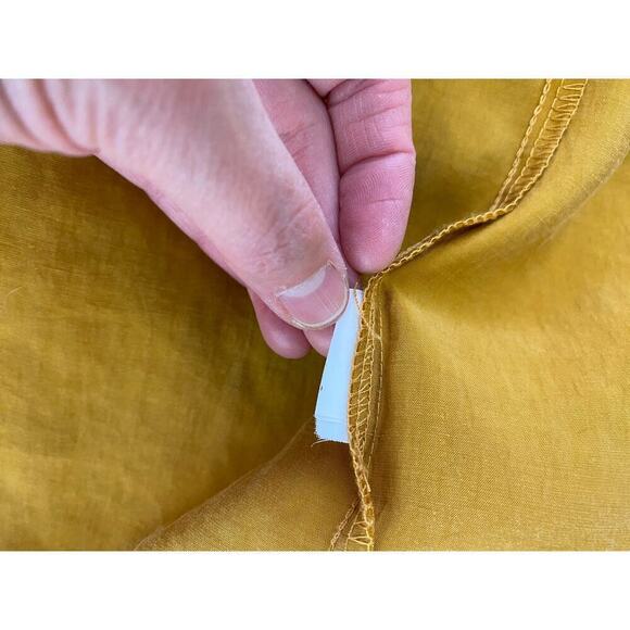 Zara trf Women's S Yellow Ochre Belted V-Neck Button Up Maxi Dress - Picture 7 of 7